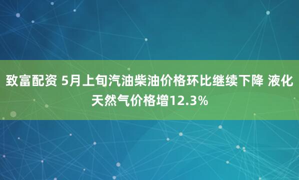 致富配资 5月上旬汽油柴油价格环比继续下降 液化天然气价格增12.3%